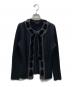 LANVIN COLLECTION（ランバンコレクション）の古着「ノーカラーニットジャケット」｜ブラック