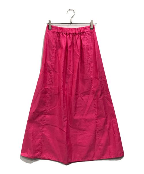 MACPHEE（マカフィー）MACPHEE (マカフィー) コットンラミーツイル フロントギャザーロングスカート ピンク サイズ:36 未使用品の古着・服飾アイテム