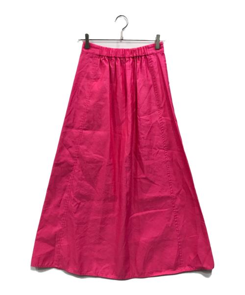 MACPHEE（マカフィー）MACPHEE (マカフィー) コットンラミーツイル フロントギャザーロングスカート ピンク サイズ:36 未使用品の古着・服飾アイテム