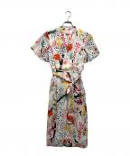 Pinky & Dianneピンキーアンドダイアン）の古着「フェスティブフローラルプリントワンピース」｜ホワイト