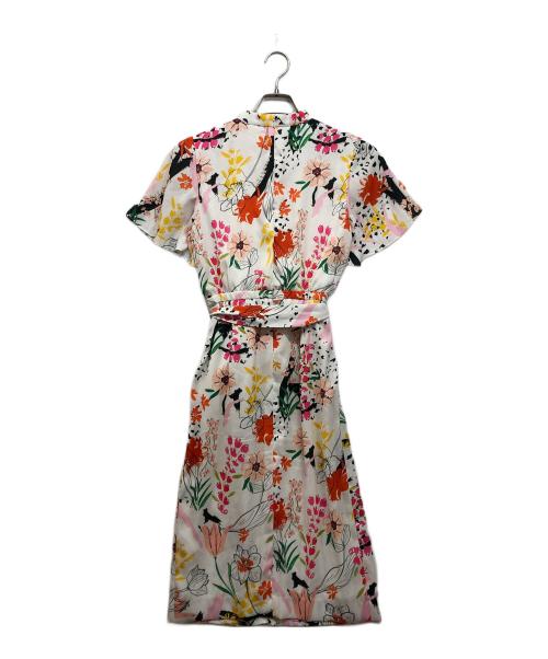 Pinky & Dianne（ピンキーアンドダイアン）Pinky & Dianne (ピンキーアンドダイアン) フェスティブフローラルプリントワンピース ホワイト サイズ:36の古着・服飾アイテム