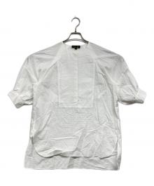 DRAWER（ドゥロワー）の古着「シアーチェックプザムノーカラーシャツ」｜ホワイト