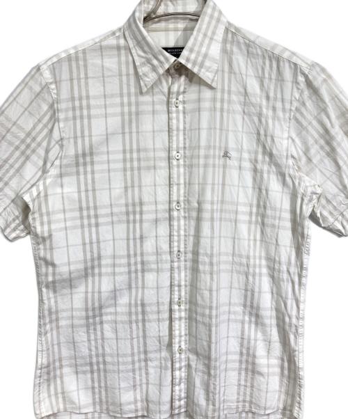 BURBERRY BLACK LABEL（バーバリーブラックレーベル）BURBERRY BLACK LABEL (バーバリーブラックレーベル) 半袖シャツ ホワイト×ベージュ サイズ:2の古着・服飾アイテム