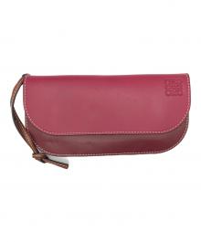 LOEWE（ロエベ）の古着「カーフレザー ゲート コンチネンタル ミニウォレット」｜レッド×ボルドー