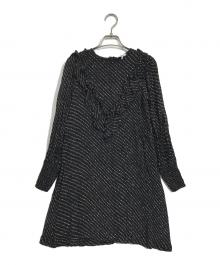 GANNI（ガニー）の古着「花柄ブリルミニワンピ」｜ブラック