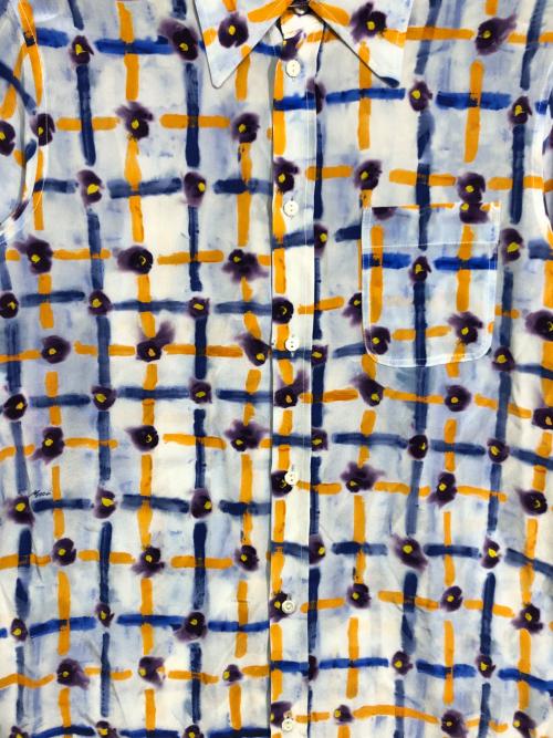 MARNI（マルニ）MARNI (マルニ) ミックスプリント シルクシャツ ブルー サイズ:38の古着・服飾アイテム