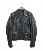 ART COMES FIRSTアートカムズファースト）の古着「ダブルライダースジャケット」｜ブラック