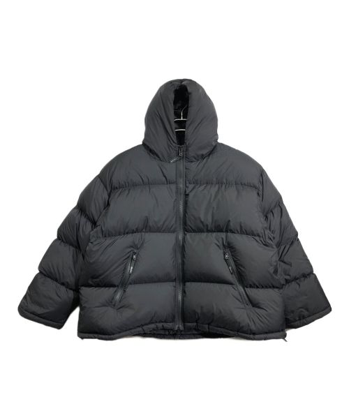 Gymphlex（ジムフレックス）Gymphlex (ジムフレックス) ナイロンタフタ フード付き ホワイトグース ダウンジャケット ブラック サイズ:Lの古着・服飾アイテム