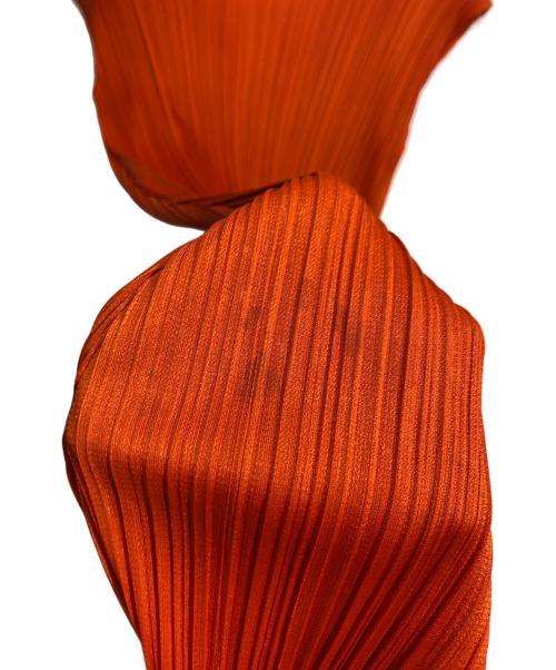 PLEATS PLEASE（プリーツプリーズ）PLEATS PLEASE (プリーツプリーズ) ノースリーブプリーツワンピース オレンジ サイズ:2の古着・服飾アイテム