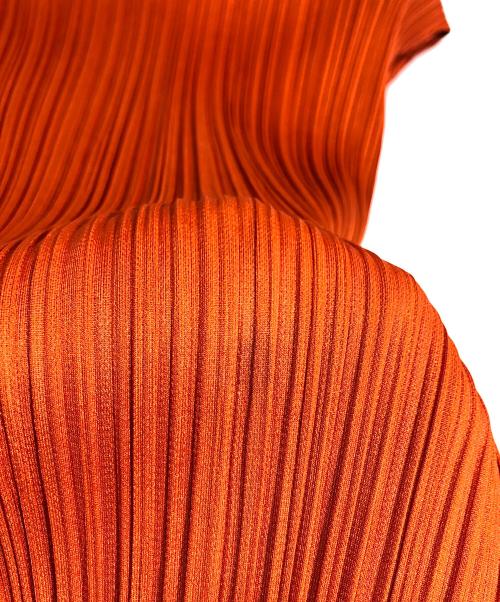 PLEATS PLEASE（プリーツプリーズ）PLEATS PLEASE (プリーツプリーズ) ノースリーブプリーツワンピース オレンジ サイズ:2の古着・服飾アイテム