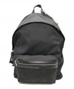 Saint Laurent Parisサンローランパリ）の古着「シティサンローラン キャンバスレザーリュックサック」｜ブラック