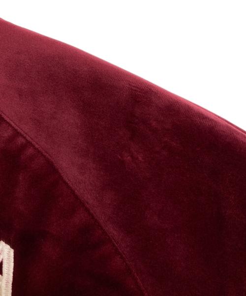 HOUSTON（ヒューストン）HOUSTON (ヒューストン) アラスカ刺繍別珍スカジャン レッド×ホワイト サイズ:LARGEの古着・服飾アイテム