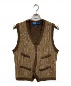 POLO RALPH LAURENポロ・ラルフローレン）の古着「ヘリンボーンニットジレ」｜ブラウン