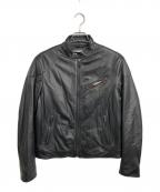 BALLYバリー）の古着「シングルライダースジャケット」｜ブラック