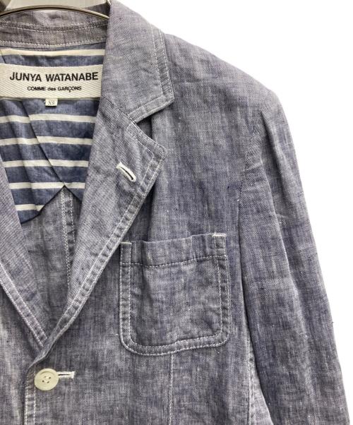 JUNYA WATANABE COMME des GARCONS（(ジュンヤワタナベ コムデギャルソン）JUNYA WATANABE COMME des GARCONS ((ジュンヤワタナベ コムデギャルソン) リネンジャケット ブルー サイズ:XSの古着・服飾アイテム