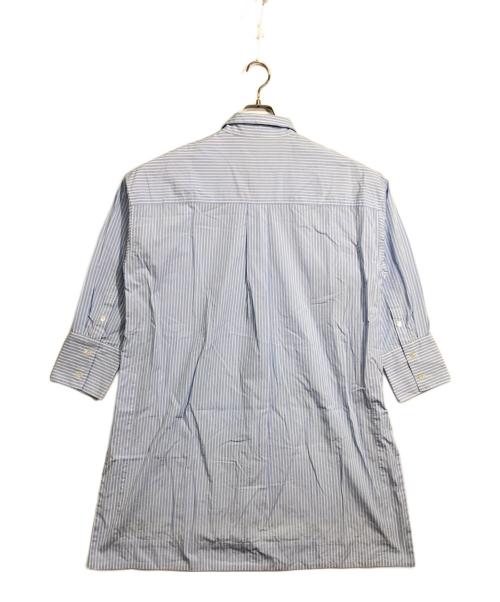 23区（ニジュウサンク）23区 (ニジュウサンク) シャツワンピース ブルー×ホワイト サイズ:36の古着・服飾アイテム