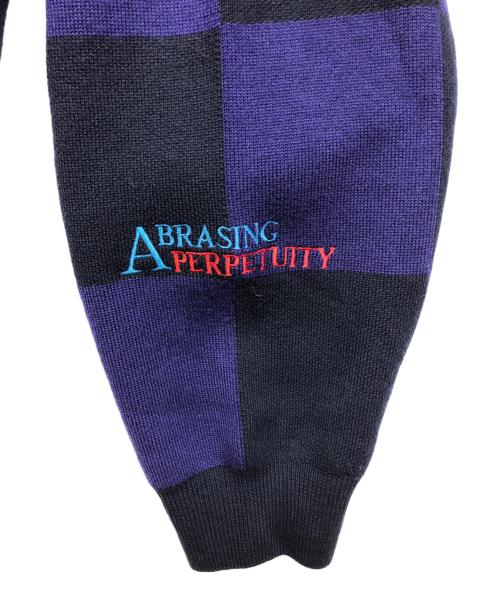 FRED PERRY（フレッドペリー）FRED PERRY (フレッドペリー) RAF SIMONS (ラフシモンズ) チェッカー カーディガン ブラック×パープル サイズ:Mの古着・服飾アイテム