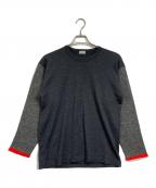 COMME des GARCONS HOMMEコムデギャルソン オム）の古着「切替クルーネックニット」｜グレー