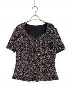 NOKO-PLEATSノコプリーツ）の古着「花柄ブラウス」｜ブラック