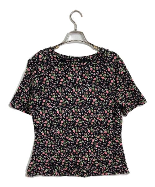 NOKO-PLEATS（ノコプリーツ）NOKO-PLEATS (ノコプリーツ) 花柄ブラウス ブラック サイズ:40の古着・服飾アイテム