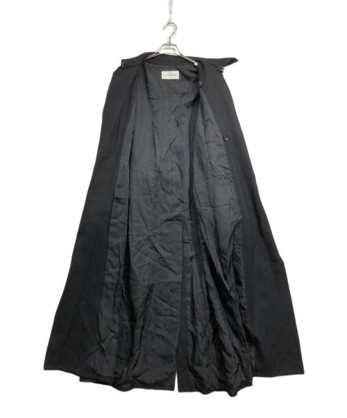 LITHIUM HOMME（リチウムオム・ファム）LITHIUM HOMME (リチウムオム・ファム) WOOL GABARDINE OVERSIZED MAXI TRENCH COAT ブラック サイズ:46の古着・服飾アイテム
