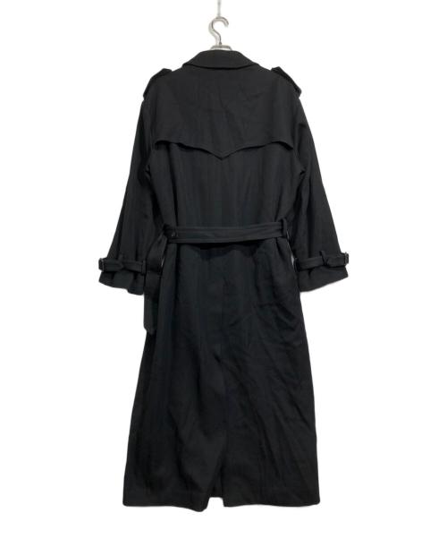 LITHIUM HOMME（リチウムオム・ファム）LITHIUM HOMME (リチウムオム・ファム) WOOL GABARDINE OVERSIZED MAXI TRENCH COAT ブラック サイズ:46の古着・服飾アイテム