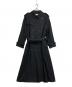 LITHIUM HOMME（リチウムオム・ファム）の古着「WOOL GABARDINE OVERSIZED MAXI TRENCH COAT」｜ブラック