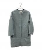 IENAイエナ）の古着「ラムウールノーカラーコート」｜ブルー