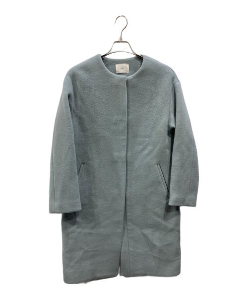 IENA（イエナ）IENA (イエナ) ラムウールノーカラーコート ブルー サイズ:38の古着・服飾アイテム