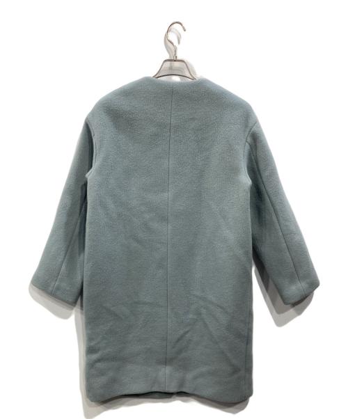 IENA（イエナ）IENA (イエナ) ラムウールノーカラーコート ブルー サイズ:38の古着・服飾アイテム