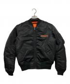 AVIREXアヴィレックス）の古着「COMMERCIAL LOGO MA-1」｜ブラック