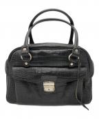 J&M DAVIDSONジェイ＆エム デヴィッドソン）の古着「型押しハンドバッグ」｜ブラック