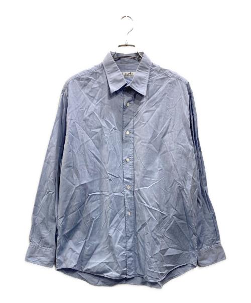 HERMES（エルメス）HERMES (エルメス) セリエボタンドレスシャツ ブルー サイズ:43/17の古着・服飾アイテム