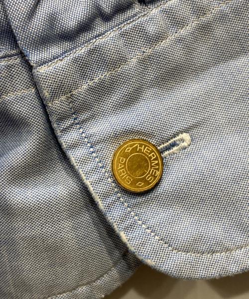 HERMES（エルメス）HERMES (エルメス) セリエボタンドレスシャツ ブルー サイズ:43/17の古着・服飾アイテム