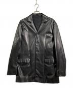 PRADAプラダ）の古着「レザーチェスターコート」｜ブラック