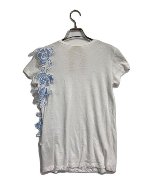 N°21（ヌメロヴェントゥーノ）N°21 (ヌメロヴェントゥーロ) レースデザインカットソー ホワイト サイズ:36の古着・服飾アイテム