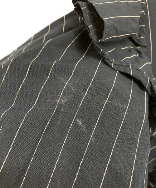 ENFOLD（エンフォルド）ENFOLD (エンフォルド) ピンストライプ フリルスリーブDRESS ネイビー サイズ:38の古着・服飾アイテム