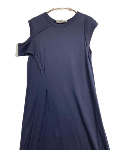 ENFOLD（エンフォルド）ENFOLD (エンフォルド) アシンメトリーノースリーブワンピース ネイビー サイズ:38の古着・服飾アイテム