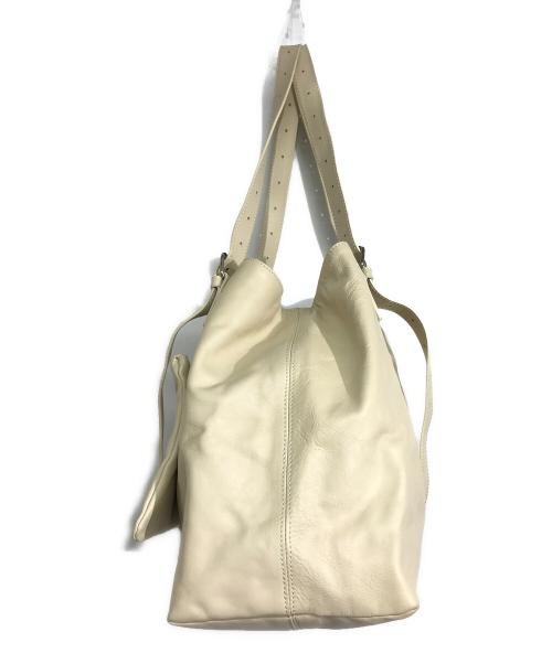 MM6 Maison Margiela（エムエムシックスメゾンマルジェラ）MM6 Maison Margiela (エムエムシックス メゾンマルジェラ) レザートートバッグ ベージュの古着・服飾アイテム