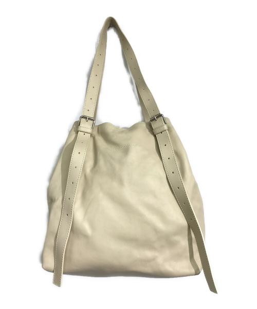 MM6 Maison Margiela（エムエムシックスメゾンマルジェラ）MM6 Maison Margiela (エムエムシックス メゾンマルジェラ) レザートートバッグ ベージュの古着・服飾アイテム