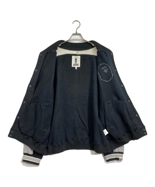 BAPE BY A BATHING APE（ベイプバイアベイシングエイプ）BAPE BY A BATHING APE (ベイプバイアベイシングエイプ) スナップボタンスウェットワッペンスタジャン ブラック サイズ:XLの古着・服飾アイテム