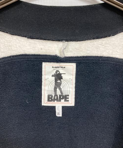 BAPE BY A BATHING APE（ベイプバイアベイシングエイプ）BAPE BY A BATHING APE (ベイプバイアベイシングエイプ) スナップボタンスウェットワッペンスタジャン ブラック サイズ:XLの古着・服飾アイテム