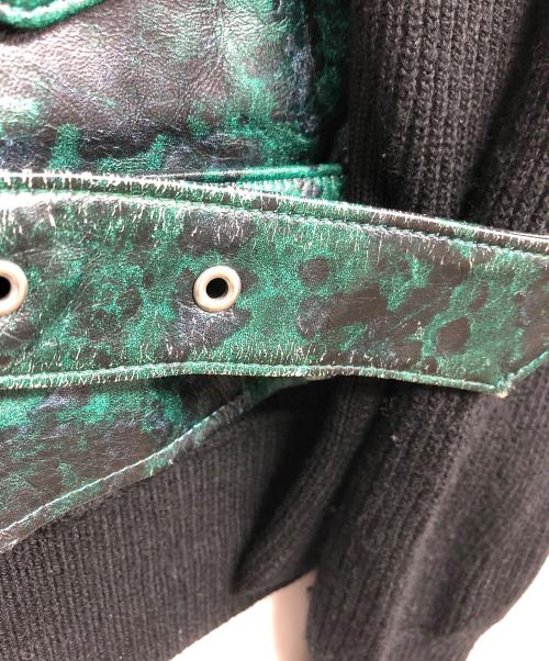 TOGA ARCHIVES（トーガアーカイブス）TOGA ARCHIVES (トーガアーカイブス) ラムスキン切替ライダースジャケット ブラック×グリーン サイズ:2の古着・服飾アイテム