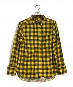 COMME des GARCONS HOMME PLUSコムデギャルソンオムプリュス）の古着「コットンフランネル チェックインサイドアウトフライフロントシャツ」｜イエロー
