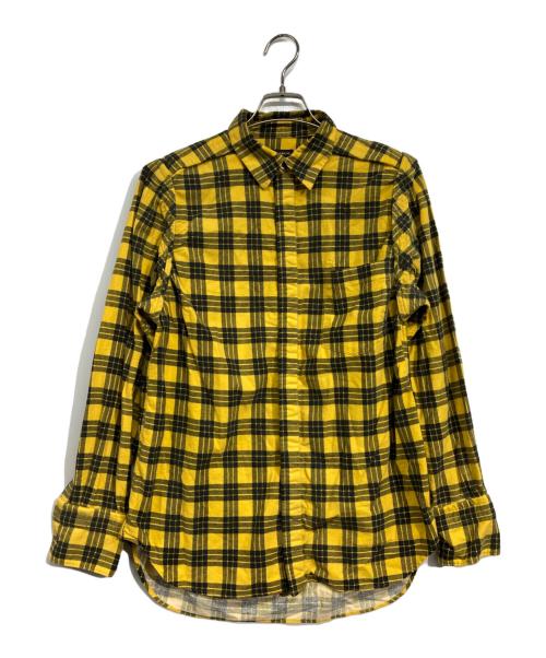 COMME des GARCONS HOMME PLUS（コムデギャルソンオムプリュス）COMME des GARCONS HOMME PLUS (コムデギャルソンオムプリュス) コットンフランネル チェックインサイドアウトフライフロントシャツ イエロー サイズ:記載なし(実寸サイズをご確認ください)の古着・服飾アイテム