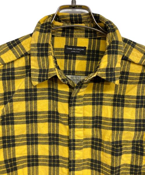 COMME des GARCONS HOMME PLUS（コムデギャルソンオムプリュス）COMME des GARCONS HOMME PLUS (コムデギャルソンオムプリュス) コットンフランネル チェックインサイドアウトフライフロントシャツ イエロー サイズ:記載なし(実寸サイズをご確認ください)の古着・服飾アイテム
