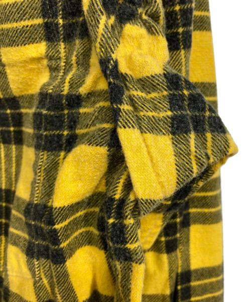 COMME des GARCONS HOMME PLUS（コムデギャルソンオムプリュス）COMME des GARCONS HOMME PLUS (コムデギャルソンオムプリュス) コットンフランネル チェックインサイドアウトフライフロントシャツ イエロー サイズ:記載なし(実寸サイズをご確認ください)の古着・服飾アイテム