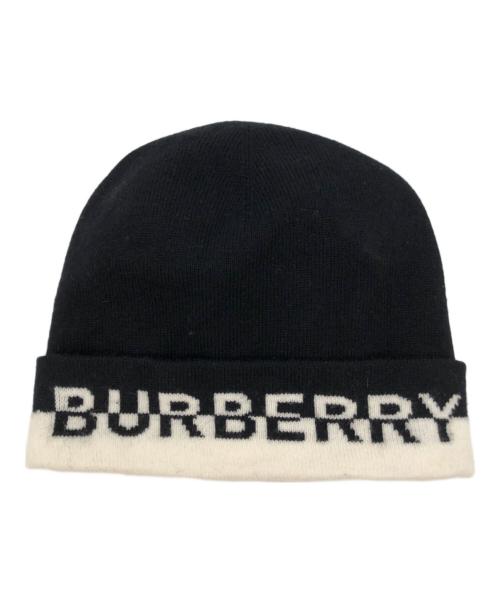 BURBERRY LONDON（バーバリーロンドン）BURBERRY LONDON (バーバリーロンドン) MH CORE CASHMERE BEANIE ブラック×ホワイトの古着・服飾アイテム