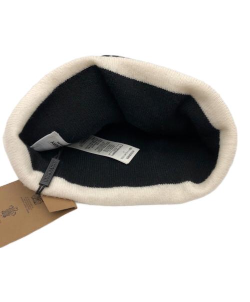 BURBERRY LONDON（バーバリーロンドン）BURBERRY LONDON (バーバリーロンドン) MH CORE CASHMERE BEANIE ブラック×ホワイトの古着・服飾アイテム
