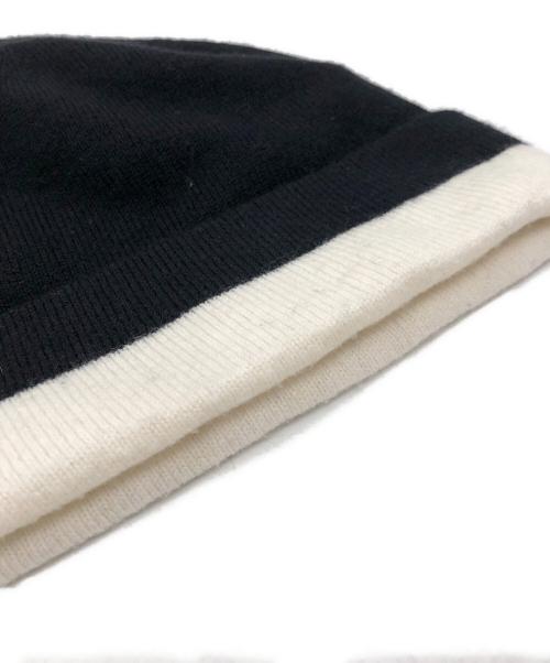 BURBERRY LONDON（バーバリーロンドン）BURBERRY LONDON (バーバリーロンドン) MH CORE CASHMERE BEANIE ブラック×ホワイトの古着・服飾アイテム